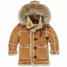KIDS JORDAN CRAIG DENALI SHEARLING JACKET COGNAC SIZE 7