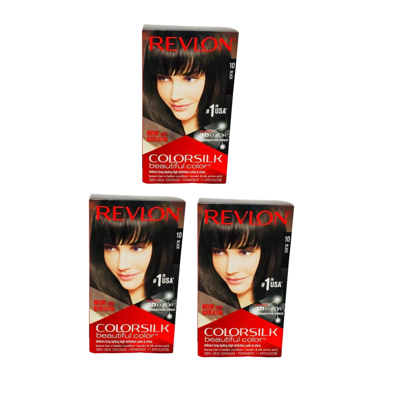 Silk Beautiful Hair Dye Black #10 With Keratin Ammonia-free 