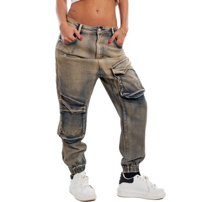 Damen Jeans Low Horse Harem Slavati Gealtert Casual TOOCOOL RM2307B