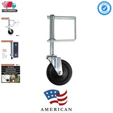 4 Inch Gate Wheel - 360 Degree Swivel Universal Mount Spring Loaded Gate Ca...