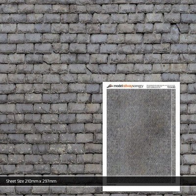 OO/HO Weathered Slate Roofing Texture Paper (5 sheets) TX014