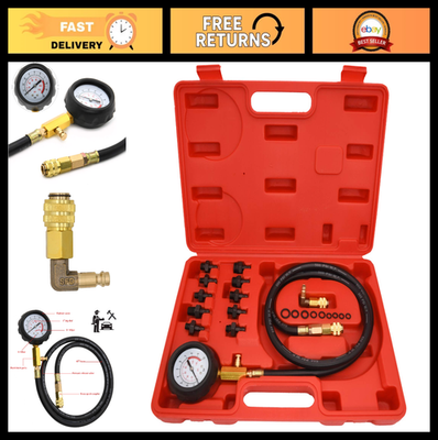 #ad Oil Pressure Tester Kit 0 140 PSI Gauge Tool for Cars Trucks ATVs Engine Dia $53.99