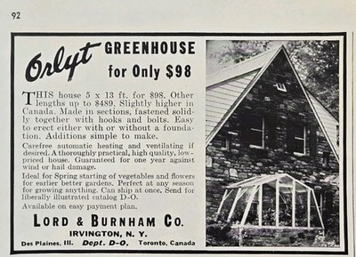 Orlyt Greenhouse Lord & Burnham Co Irvington NY Heating Venting Print Ad 1942