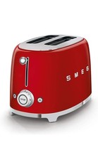 Smeg 50's Retro TSF01RDUK 2 Slice Toaster Stainless Steel in Red