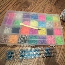 Rainbow Loom Rubber Band Bracelet Kit w/ Assorted Bands, Clips, Hook  Case