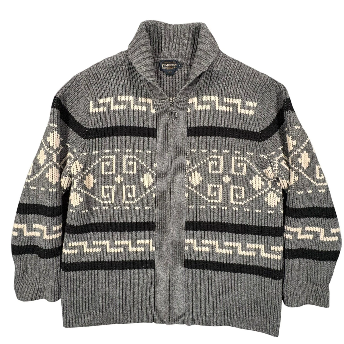 Cárdigan Pendleton Westerley Big Lebowski para Hombres XL Gris Lana de Cordero Suéter Nuevo sin Etiquetas