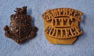 Scarce Campbell College Belfast OTC GENUINE British Military Army Cap Badges