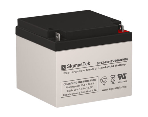 Sealed Lead Acid Battery AGM 12V 26Ah NB by SigmasTek