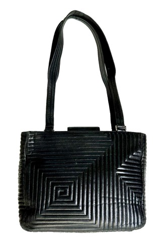 BALLY Lamb Leather Quilted Bag, black