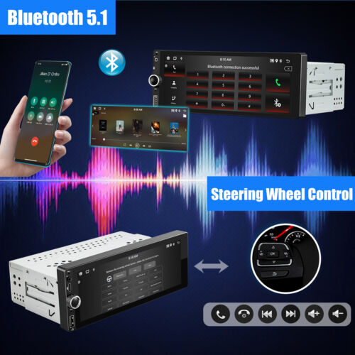 Carplay Single 1 DIN Car Stereo Radio GPS Wifi 7'' Android 12 Touch Screen w/CAM - Picture 8 of 15