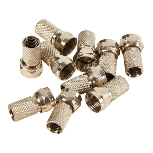 10 Pcs Metal Twist On RG6 F Type Coaxial Cable Connector Plugs For TV Satelli F3 - Bild 1 von 12