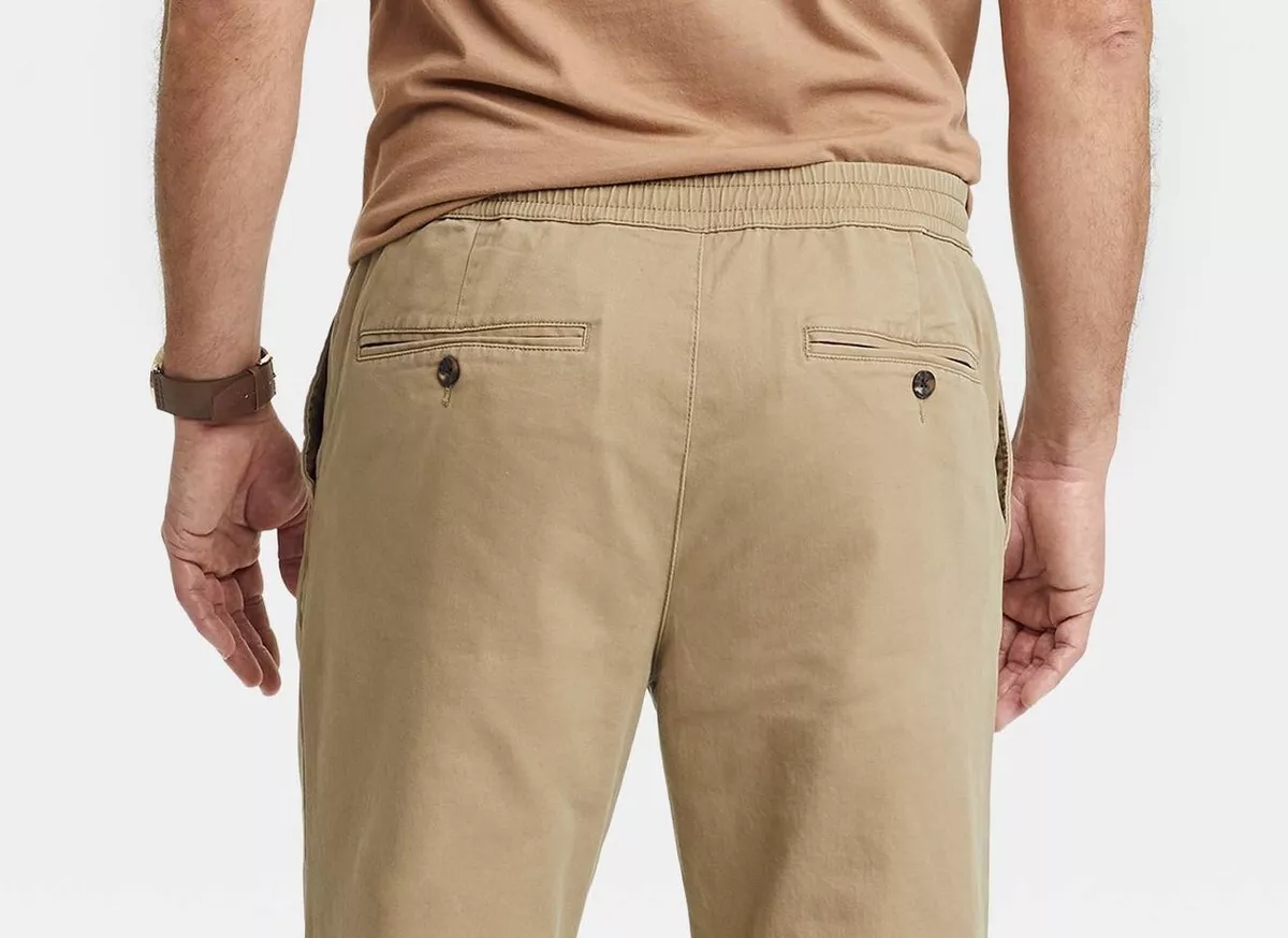 Good Fello Mens Everyday Pant Pants E-waist Chinos XS 26 Khaki Tan Pockets NWT