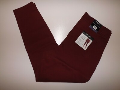 NINE WEST JEANS Skinny Pants Cabernet Red Denim Heidi Pull