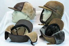 2 colors 100% REAL Sheepskin Shearling Leather Trapper Hunting Aviator Hat M-3XL