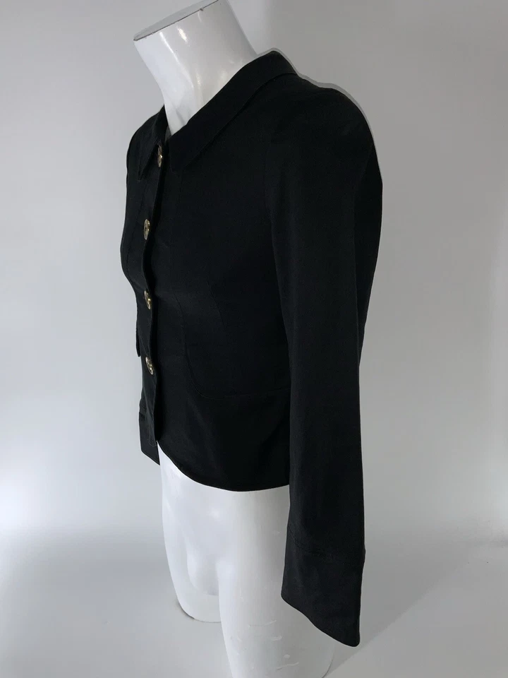 Vertigo Paris Blazer Jacket Women’s M Black Cotton Stretch Long Sleeve YGI T2-45 Foto 4 de 4