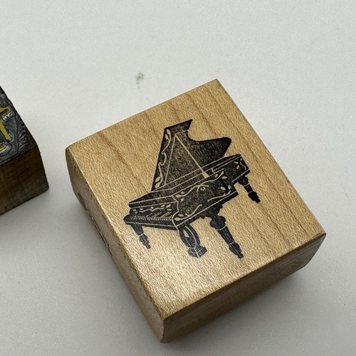 Grand Piano Printing Press Block Stamp Ink Plate Vintage And Rubber Stamp - Picture 3 of 5
