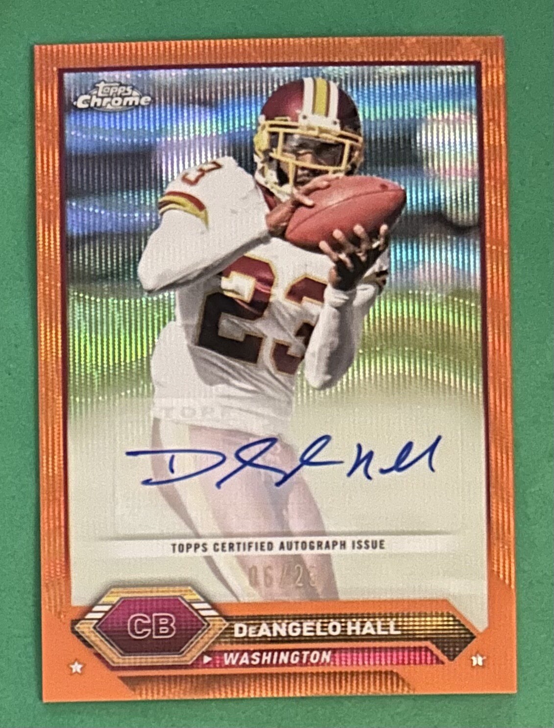 2023 Topps Composite Chrome Orange Wave Refractor Auto /25 DeAngelo Hall