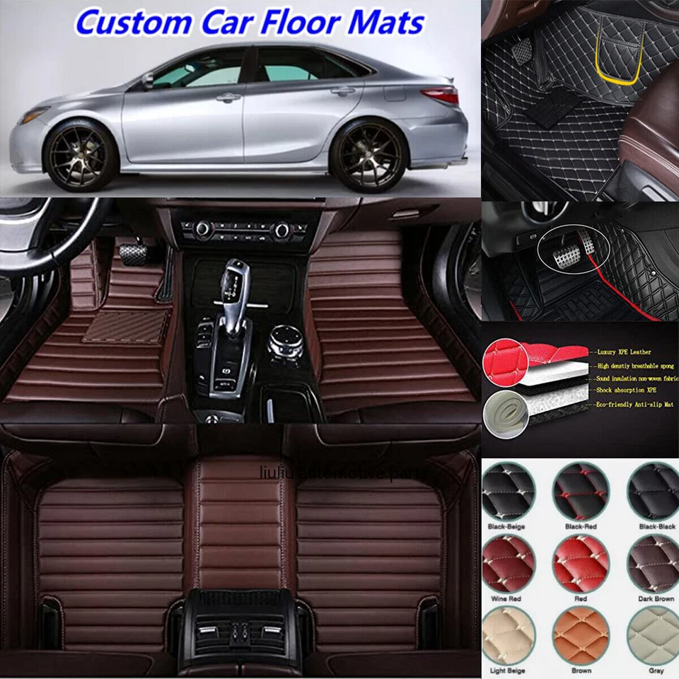 Leather For Volkswagen Car Floor Mats Custom Luxury Carpets Waterproof Non-slip - Image 3 of 4