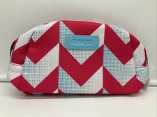 Clinique Makeup Cosmetic Bag Travel Pouch Blue And Pink Chevron - FREE SHIPPING