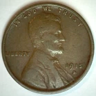 1915 D Lincoln Wheat Cent Coin Circulated #11 Very Fine 1c US Penny Denver Mint