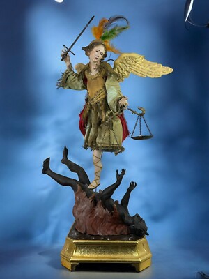 San Michele Arcangelo Santo Vestito Quis Ut Deus 73 Cm Arte