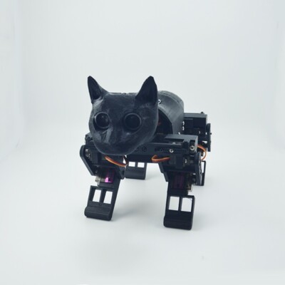 Bionic Robot Cat Pet 12 DOF Arduino Graphical Programming Voice Recognition Ver.