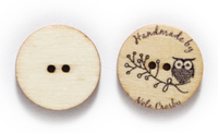 15 HolzknöPfe 25Mm Motiv Natur Eule 2-Loch Rund Knopf KnöPfe NäHen Basteln Diy