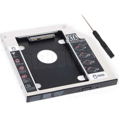2nd HDD SSD Caddy Tray 9,5 mm Festplatten Gehäuse Optibay für Laptop CD-ROM