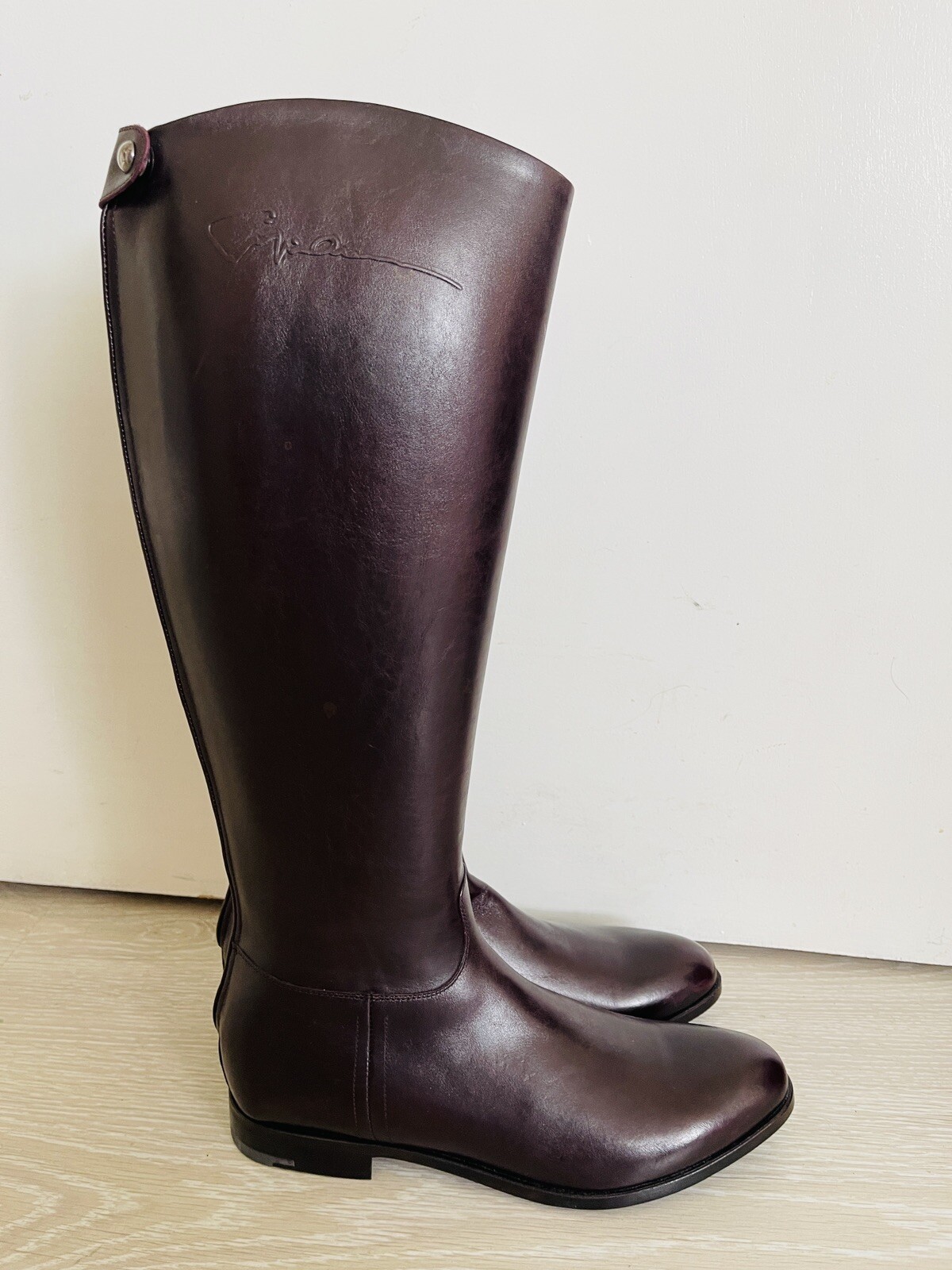 GIORGIO ARMANI DARK BURGUNDY KNEE HIGH BOOTS , Size 40 EUR