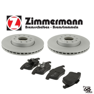 ATE, ZIMMERMANN Front Brake Pad, Disc Rotors Kit For Audi ,VW 