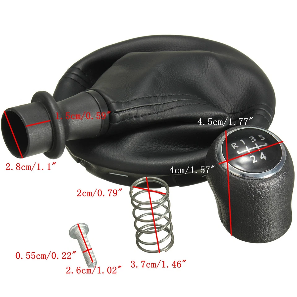 5 Speed Gear Stick Shift Knob & Gator For VW Volkswagen Transporter T5    ~` - Image 3 of 4