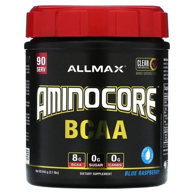 2 X ALLMAX, AMINOCORE BCAA, Blue Raspberry, 2.1 lbs (945 g)