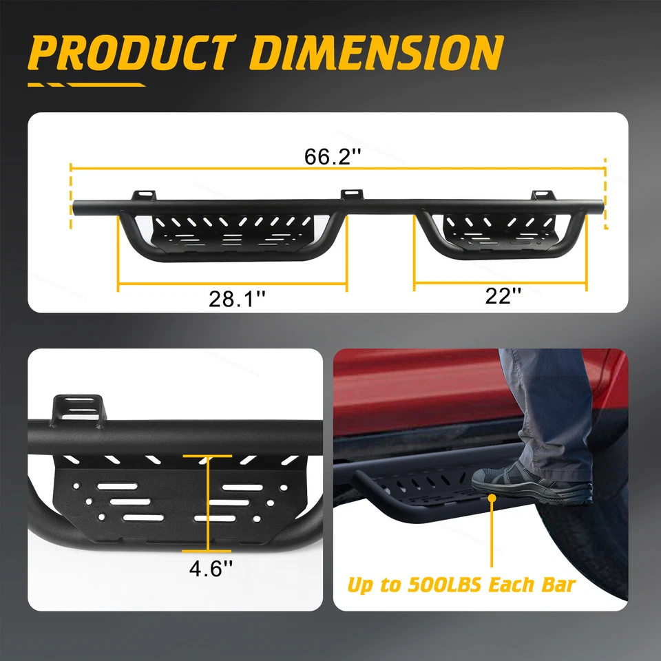 Fit for 2010-2024 Toyota 4Runner Side Step Nerf Bar Carbon Running Board  Foto 3 de 4