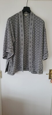 MAX STUDIO KIMONO SCHWARZ-WEISS LEICHTE SOMMERJACKE 3/4 ARM NEU