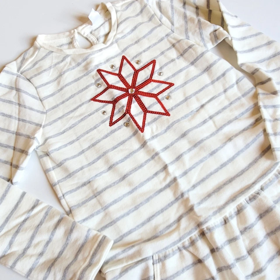 Vestido estrela listrado cinza Gymboree Girls tamanho 8 "Holiday Shop" novo com etiquetas - Imagem 2 de 2