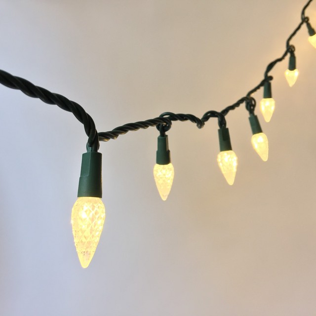 UL Listed 50 Count C6 Led Christmas Lights,Outdoor Warm White Led