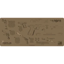 Cerus Gear For 1911 Instructional Jumbo 12" X 27"  Gun Cleaning Mat FDE 