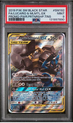 Lucario & Melmetal GX SM192 SM Black Star Promo English PSA 9 