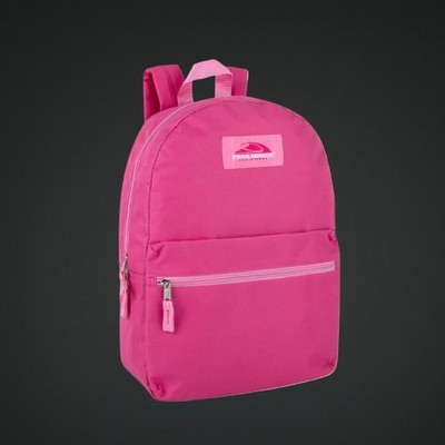 Pink Trailmaker 17'' Zippered Backpack With Adjustable Padded Straps