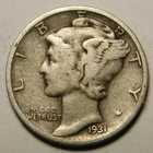 1931 S Mercury Dime 90% Silver F-VF  "Actual Coin Pictured - Not Cleaned"