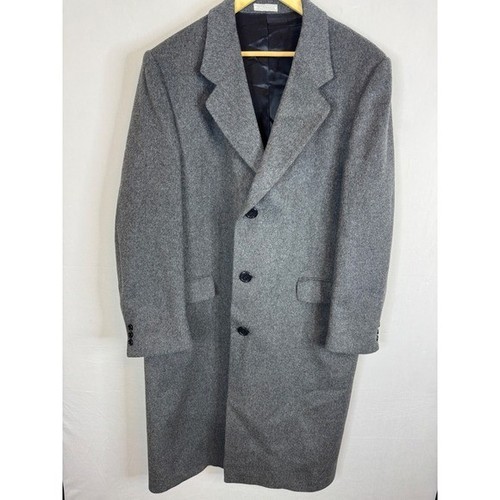 West Yorkshire Grey Wool Overcoat England Men 42R  Trench Long Jacket