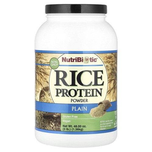NutriBiotic Raw Rice Protein Plain 3 lbs 1 36 kg Egg-Free, Gluten-Free,