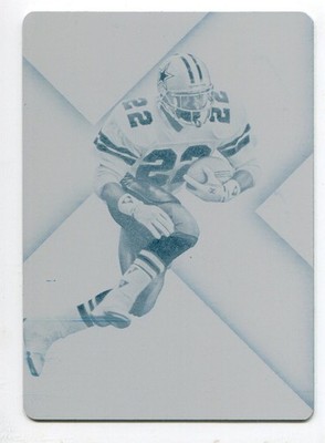 2016 Elite Printing Plate Cyan Emmitt Smith 1/1 Dallas Cowboys