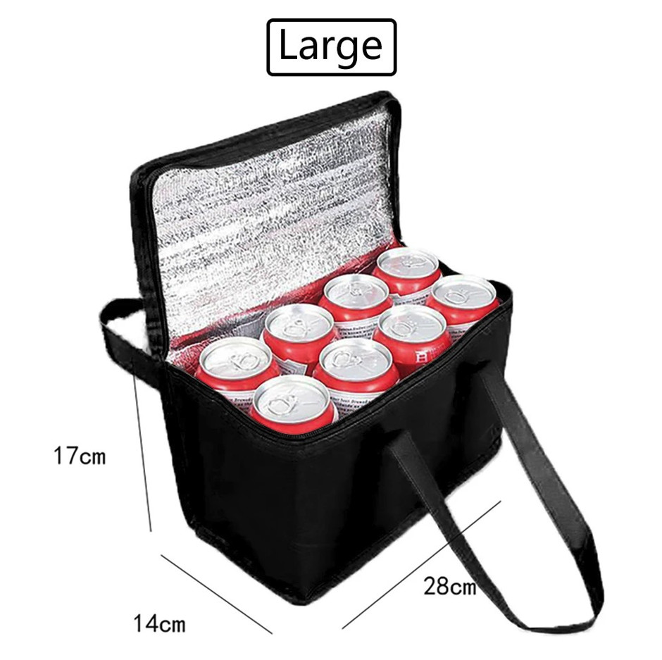 1pc Insulated Lunch Cooler Bag Foldable Thermal Food Drink Tote - NEW