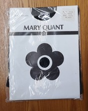Vintage Mary Quant Bow Tie Tights One Size Black NOS