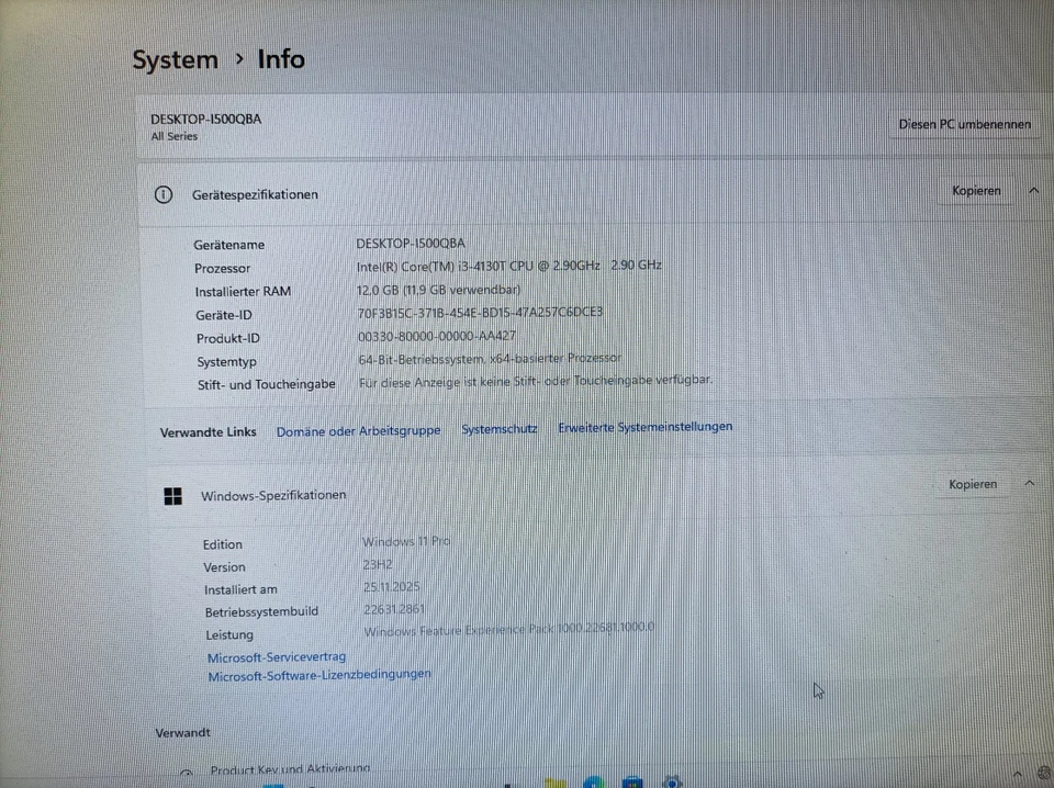 PC Asus Intel Core i3-4140T 2,80 GHz, 12GB DDR3, 256GB SSD Win 11 Pro Ostrog N1 - Bild 2 von 4