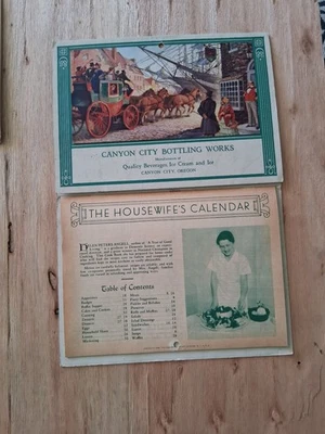 1941 CANYON CITY BOTTLING WORKS Calendar orig original complete advertising - Image 1 of 3