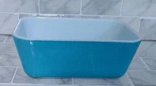 Vintage Pyrex Refrigerator Dish Turquoise Blue 6.75" X 4"