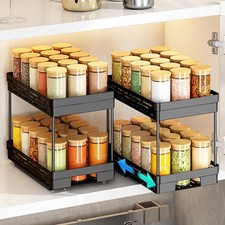 Pull Out Spice Rack Organizer for Cabinet, 2 Pack Widen Slide Out Spice Racks...