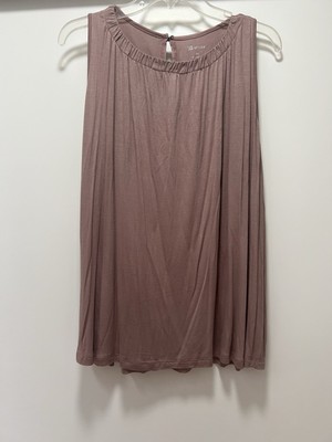 CM Studio Women's Round Neck Sleeveless Tank Top Size XLarge  mauve tan (NWT)